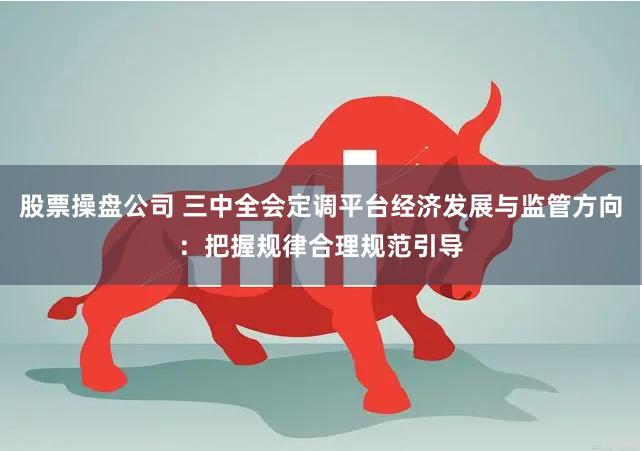 股票操盘公司 三中全会定调平台经济发展与监管方向：把握规律合理规范引导