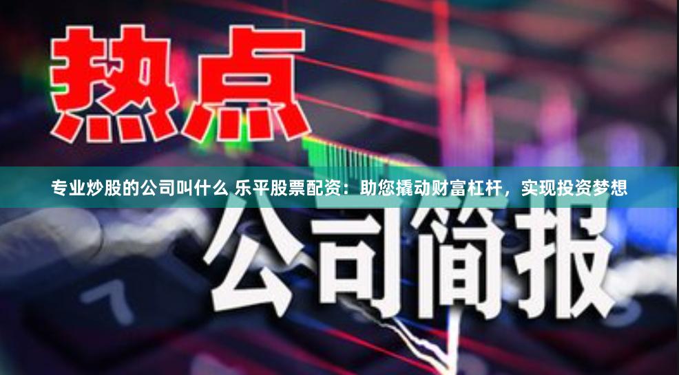 专业炒股的公司叫什么 乐平股票配资：助您撬动财富杠杆，实现投资梦想